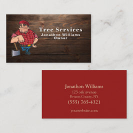 Professionell Wood Träd Trim Service Tecknad Logge Visitkort