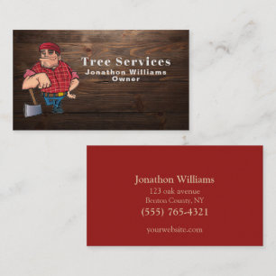 Professionell Wood Träd Trim Service Tecknad Logge Visitkort