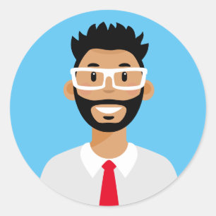 Professionell Worker Avatar Classic Round-etikett Runt Klistermärke