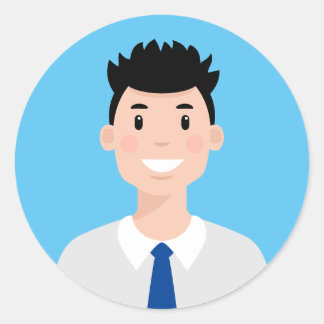 Professionell Worker Avatar Classic Round-etikett Runt Klistermärke