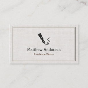 Professionell Writer Editor Author - Beige Linen Visitkort