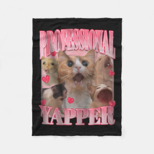 Professionell Yapper Cat Funny Meme Fleecefilt