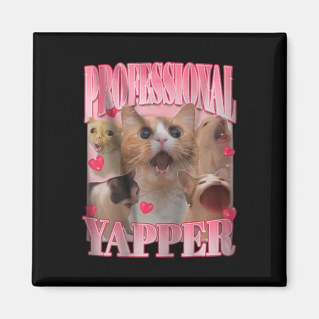 Professionell Yapper Cat Funny Meme Magnet (Framsidan)