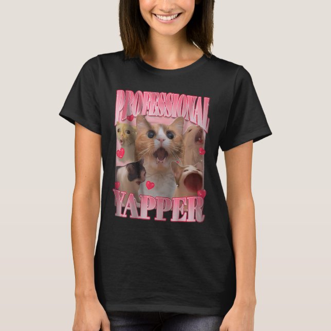 Professionell Yapper Cat Funny Meme T Shirt (Framsida)