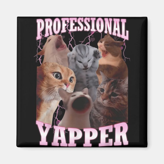 Professionell Yapper Cat Meme Funny Odely Specific Magnet (Framsidan)