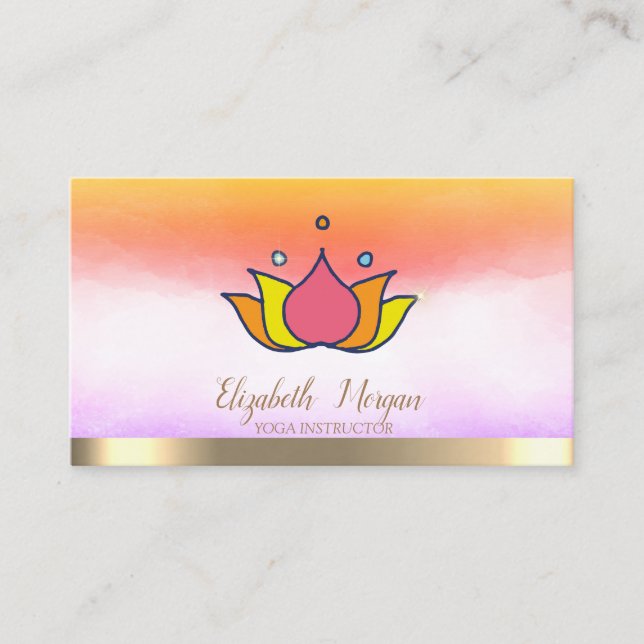 Professionell yogainstruktör Lotus Visitkort (Framsida)