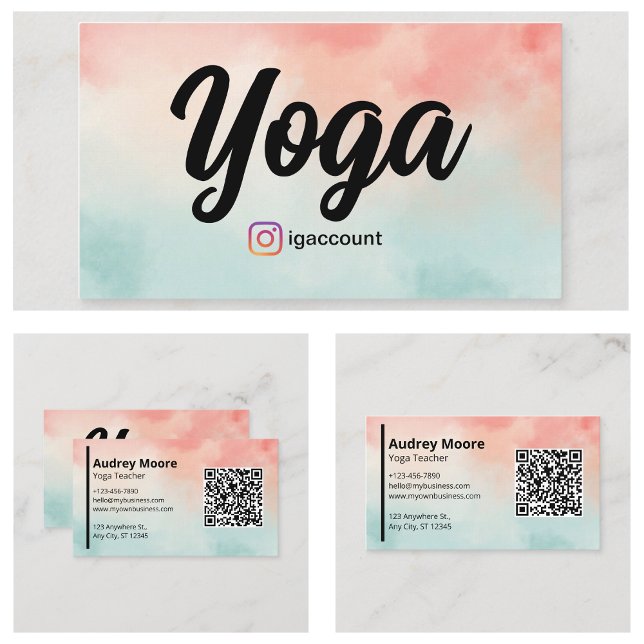 Professionell yogalärare visitkort (Professional Yoga Teacher Business Card
)
