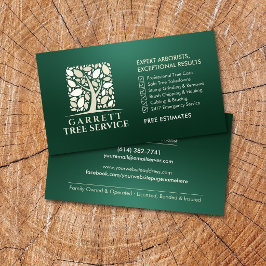 Professionella Arborist Träd Kirurg Tjänster Visitkort
