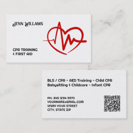 Professionella CPR-instruktörs visitkort med QR
