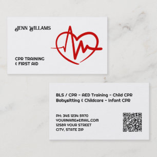 Professionella CPR-instruktörs visitkort med QR