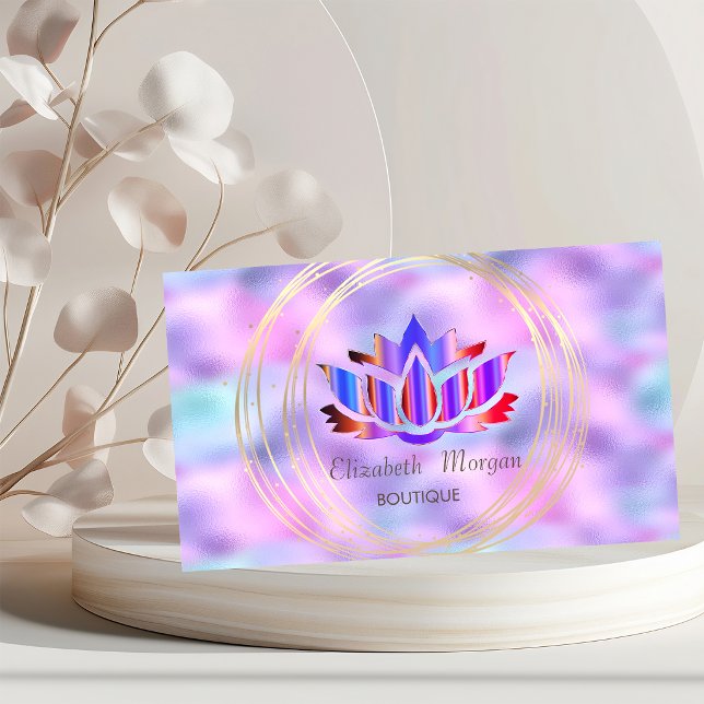 Professionella Guldcirklar Lotus Holografisk Visitkort (Skapare uppladdad)