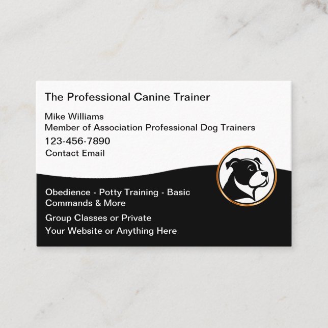 Professionella hundtränartjänster visitkort (Framsida)