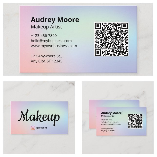Professionella Mallar Smink Trendiga Unika Visitkort (Professional Templates Makeup Trendy Unique Business Card
)