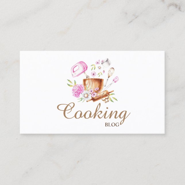 Professionella, moderna, blomsterbakverktyg, matla visitkort (Framsida)