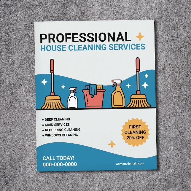 Professionella städtjänster för hemmet flygblad (Professional House Cleaning Services Flyer)