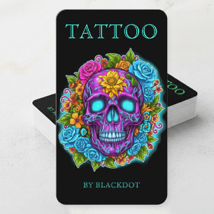 Professionella tatuerare tatueringsartist floral d visitkort