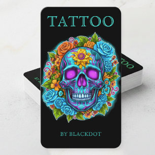 Professionella tatuerares tatueringsstudio Blommig Visitkort