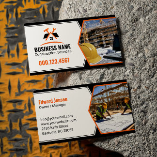 Professionella verktyg för hantverkare Orange Vitt Visitkort