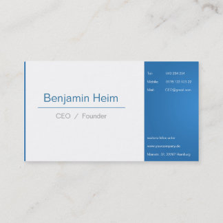 Professionelle Business Visitenkarten Blue White Visitkort