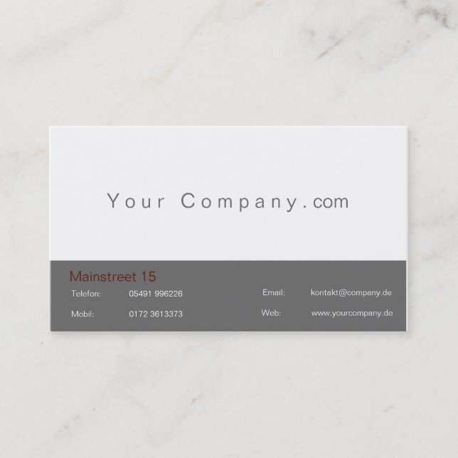 Professionelle Business Visitenkarten Braun/Rot Visitkort (Framsida)
