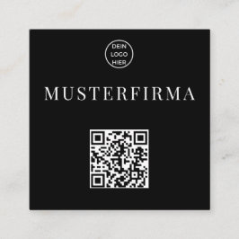 Professionelle Schwarz Weiße QR Code Visitenkarte Fyrkantigt Visitkort