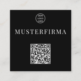 Professionelle Schwarz Weiße QR Code Visitenkarte Fyrkantigt Visitkort