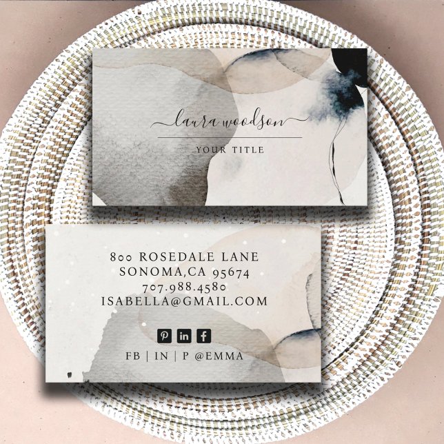 Professionellen abstrakt Earthy Watercolor Shapes  Visitkort (Skapare uppladdad)