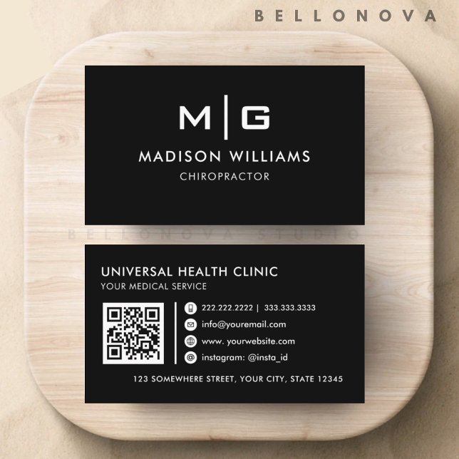 Professionellen anpassade svartvitt visitkort (Customizable Black and White Professional Business Card)