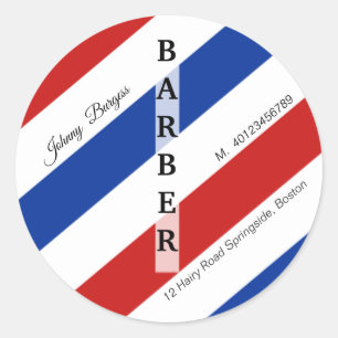 Professionellen Barber Shop Pole Hairdresser Moder Runt Klistermärke