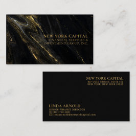 Professionellen Black och Guld Marble Affärskort Visitkort