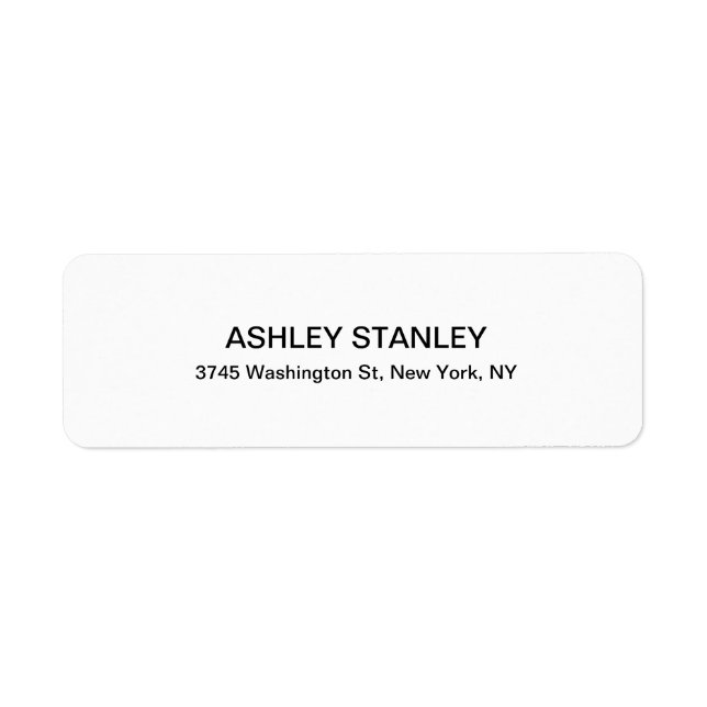 Professionellen Black & White Modern-utseende - lä Returadress Etikett (Framsidan)