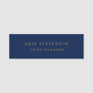 Professionellen Blue Guld Färg  Classic Plain Namnbricka