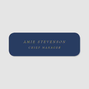 Professionellen Blue Guld Färg  Classic Plain Namnbricka