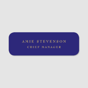 Professionellen Blue Guld Färg  Classic Plain Namnbricka