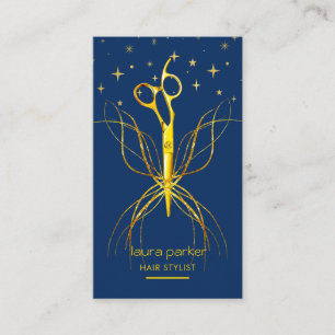 Professionellen Blue Guld Scissor Hair Stylist Visitkort