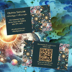 Professionellen Celestial Astrologer Horoscope Rea Visitkort