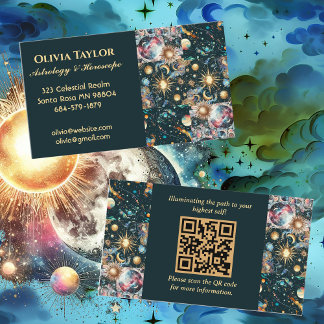 Professionellen Celestial Astrologer Horoscope Rea Visitkort