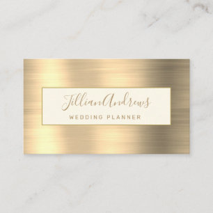 Professionellen chic Guld Brushed Metallic Script Visitkort
