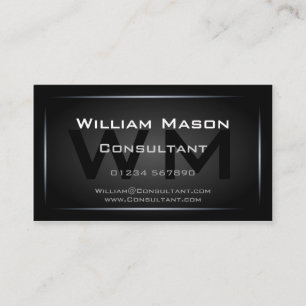 Professionellen Classy Black Framed Monogram Visitkort
