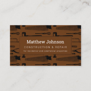 Professionellen Construction Handyman Brown Visitkort