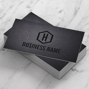 Professionellen Construction Monogram Modern Black Visitkort