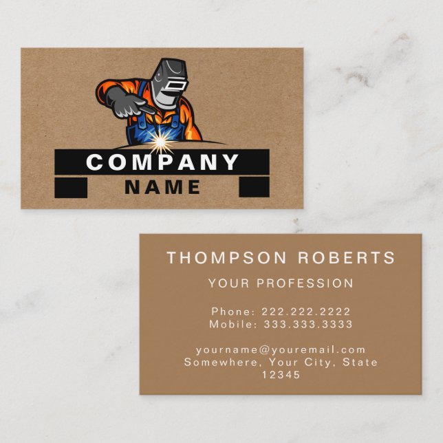 Professionellen Construction Rusty Visitkort (Fram/baksida)