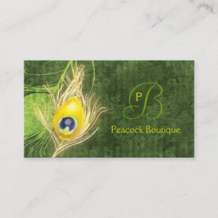 Professionellen Damask Peacock Feather Visitkort