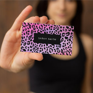 Professionellen elegant Black Animal Print Visitkort