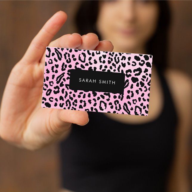 Professionellen elegant Black Animal Print Visitkort (Skapare uppladdad)
