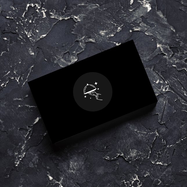 Professionellen elegant Black & White Chef & Baker Visitkort (Skapare uppladdad)