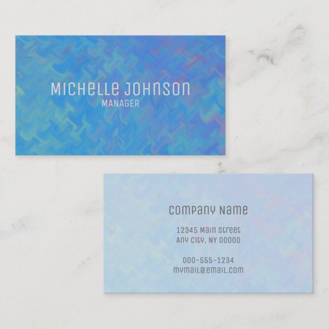 Professionellen elegant Blue Marbling Visitkort (Fram/baksida)