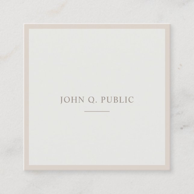 Professionellen elegant Enkel mall Brun Grönt Fyrkantigt Visitkort (Framsida)