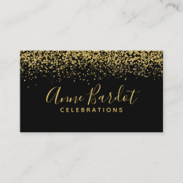 Professionellen elegant Guld confetti & Black Visitkort