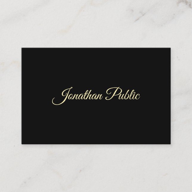 Professionellen elegant Guld Hand Script Teckensni Visitkort (Framsida)